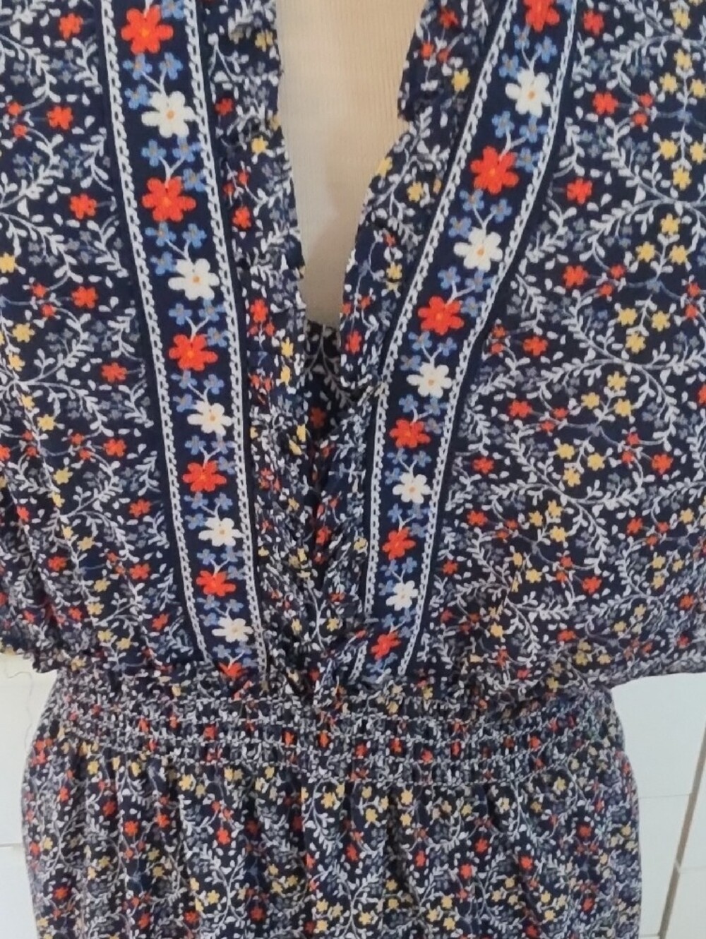 Max Studio Navy Floral Print Maxi Dress - Picture 4 of 4
